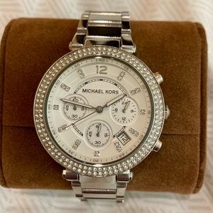 Michael Kors Silver Jeweled Watch